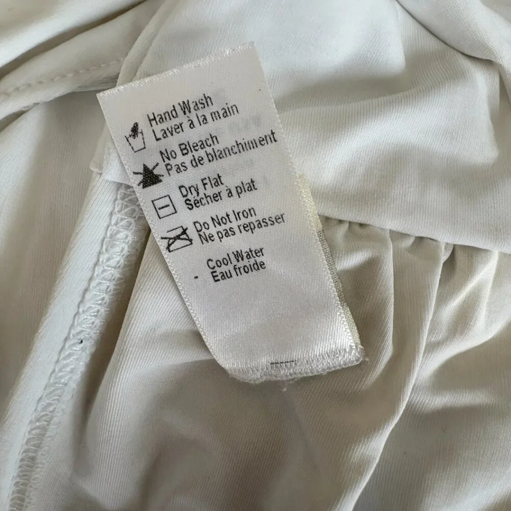 L*SPACE Fringe Bandeau Bikini Top - White Strapless - Size L (2629-1) - Picture 4 of 4